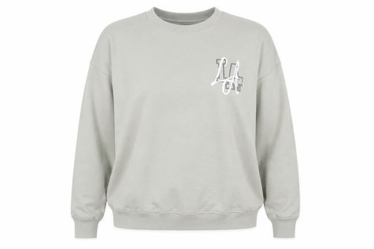 Front view of Dunnes Women’s Grey LA Logo Pullover Sweatshirt Large
