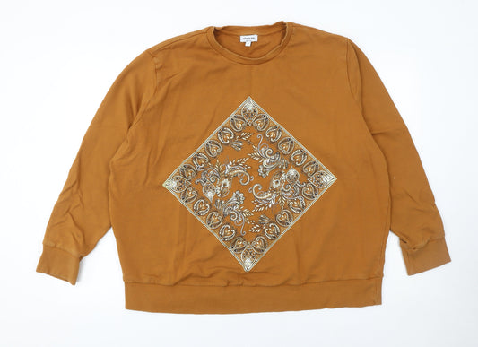 Simply Be Women’s Brown Paisley Graphic Pullover Sweatshirt Size 22