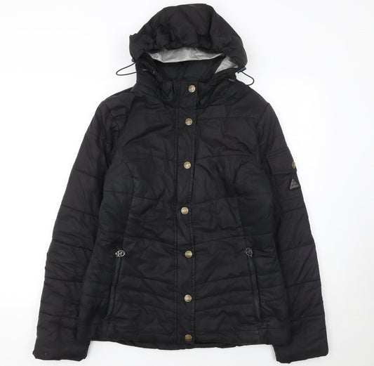 Iguana Fashion Women's Black Size 12 Hooded Puffer Jacket