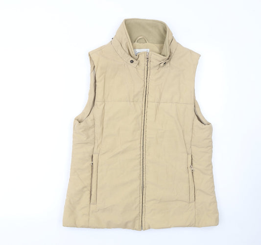 Cappuccini Women's Beige Cotton Blend Padded Waistcoat Size 10