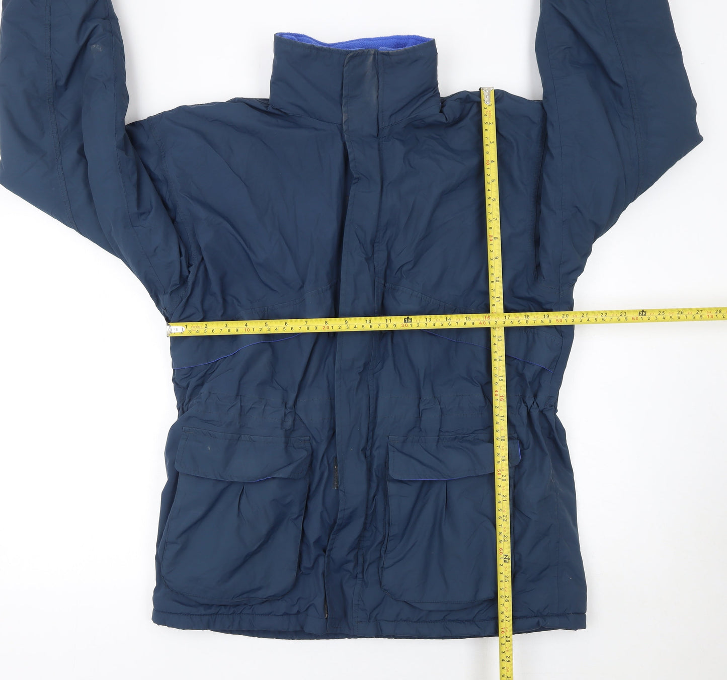Alexandra Women’s Blue Nylon Parka Jacket M Mid-Length Winter Coat