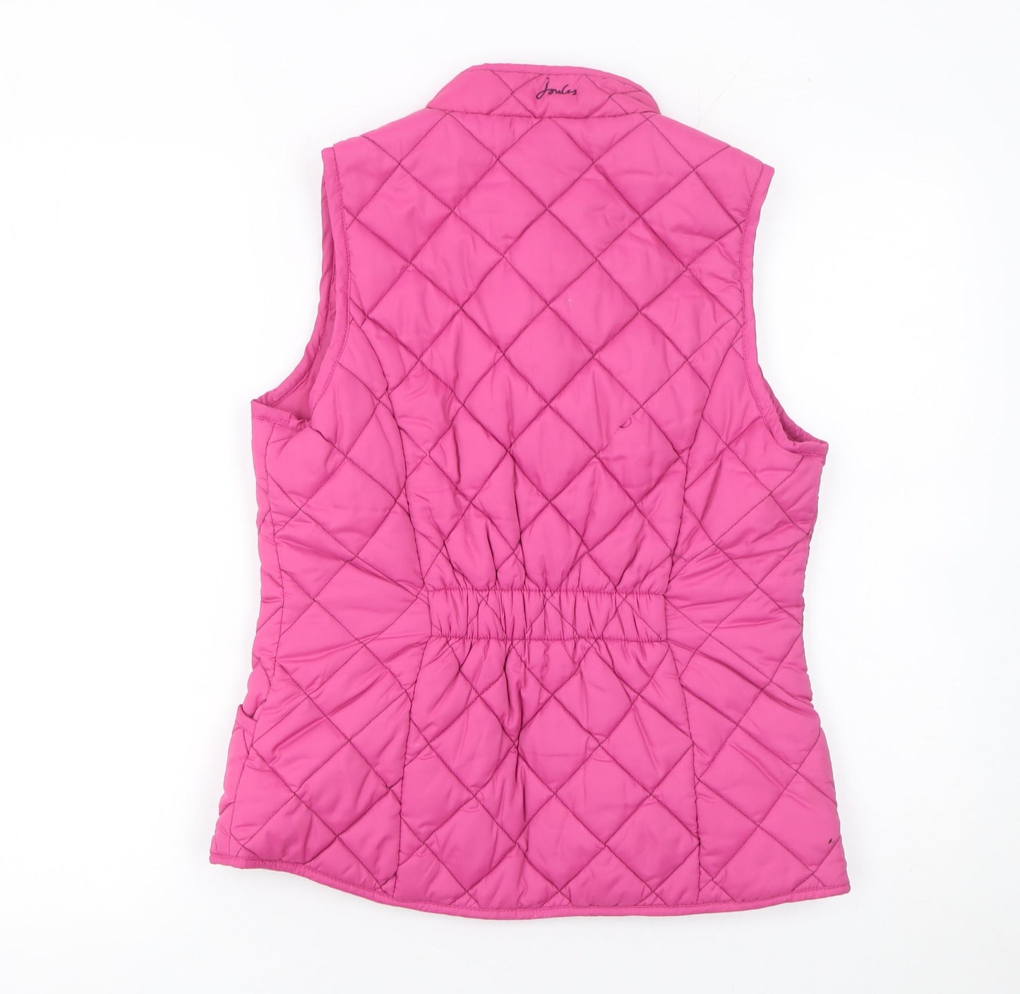 Joules Women's Pink Quilted Waistcoat Size 8 Full Zip Casual Gilet