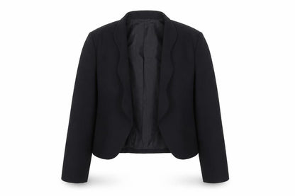 Front view of bpc Selection Women's Black, size 14, Tailored Cropped Blazer
