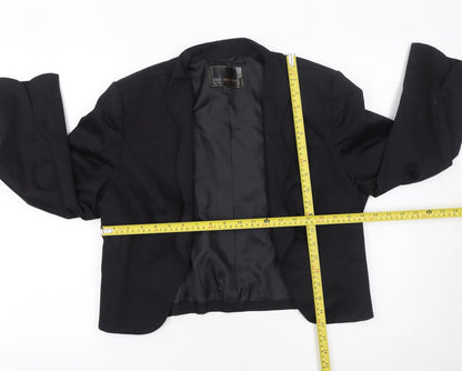 Back view of bpc Selection Women's Black, size 14, Tailored Cropped Blazer