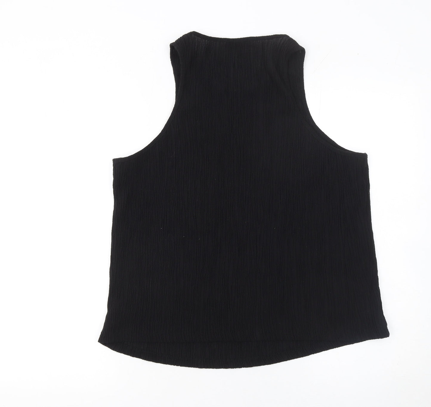 F&F Womens Black Sleeveless Tank Top UK 16 Regular Fit Polyester