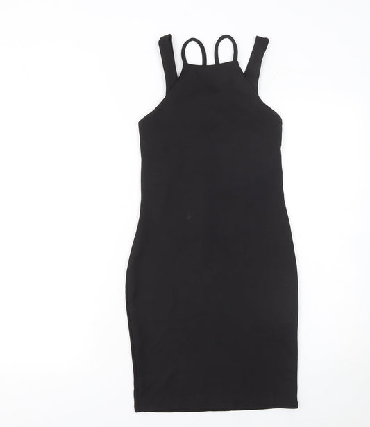 Boohoo Night Women's Black Size 6 Bodycon Sleeveless Midi Dress