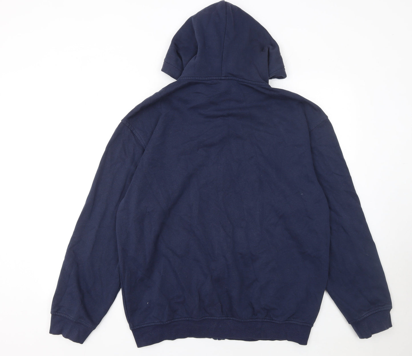 H&M Men’s Blue Full Zip Hoodie Relaxed Fit Size M Fleece Cotton Blend