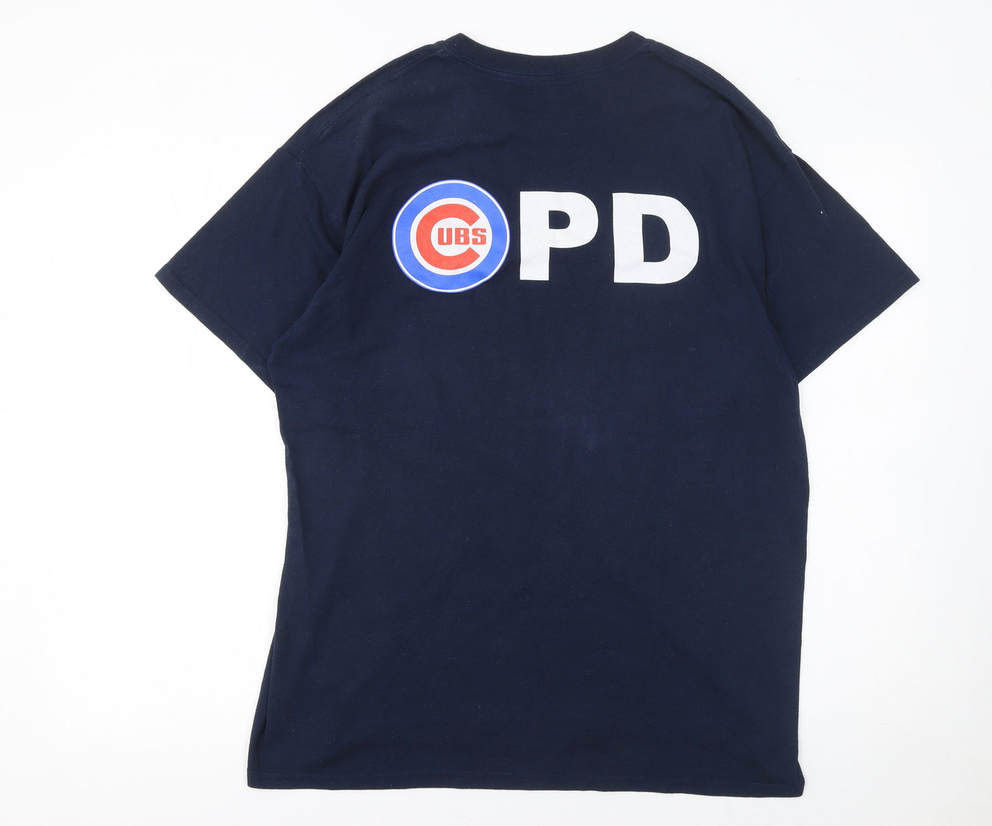 Gildan Men's Blue Chicago Police Cubs Graphic T-Shirt Size L