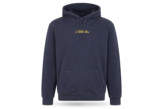 Hollister Men's Blue Pullover Hoodie Size S Fleece Embroidered