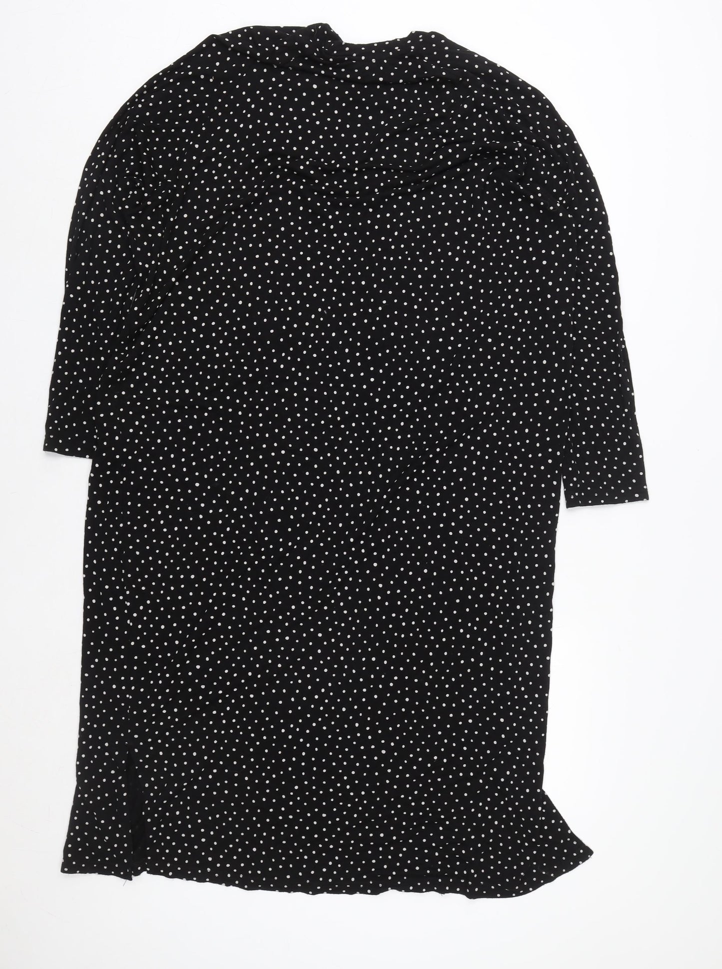 Monki Women’s Black Polka Dot Short Sleeve T-Shirt Dress Size S