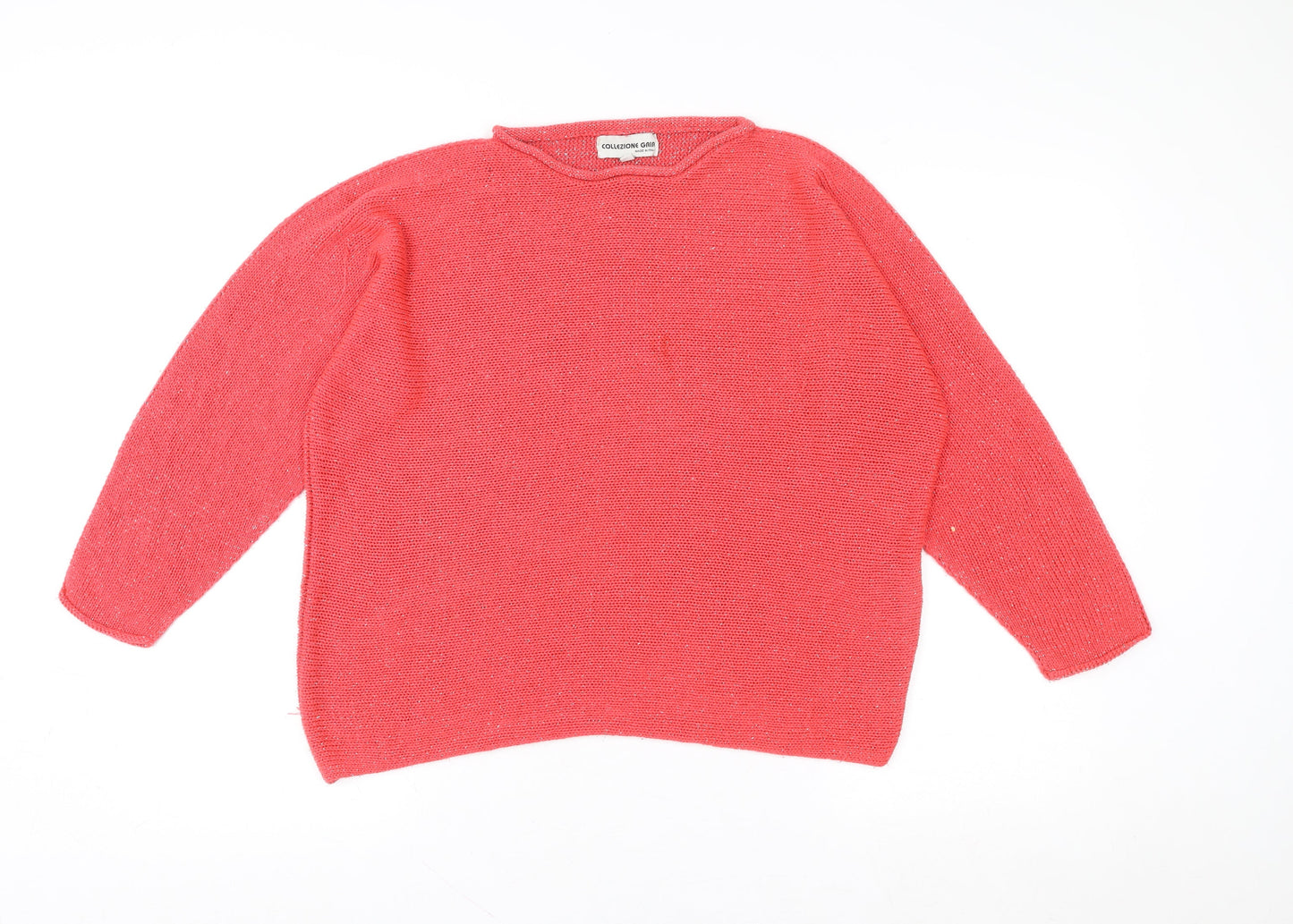 Collezione Gaia Womens Coral Knit Pullover Sweater M/L