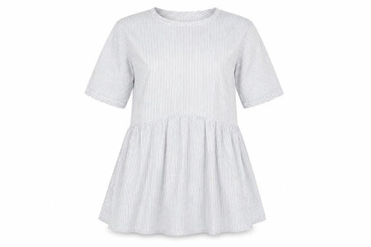 ASOS Design Women Blue Stripe Tall Shirt Dress UK 10 Cotton Blend