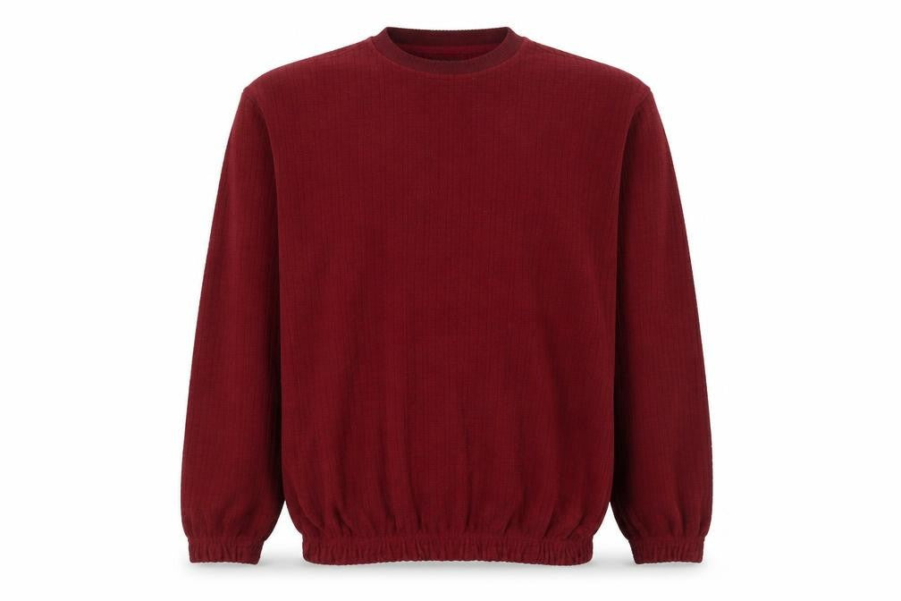 Hippo Men's Red Pullover Crew Neck Knit Sweatshirt Size M