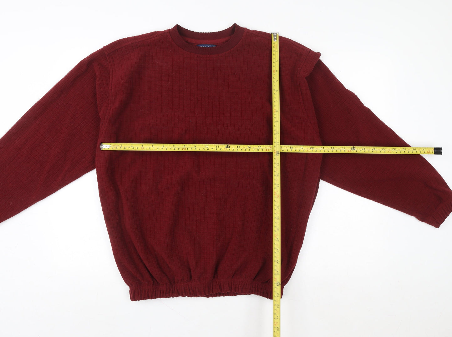 Hippo Men's Red Pullover Crew Neck Knit Sweatshirt Size M
