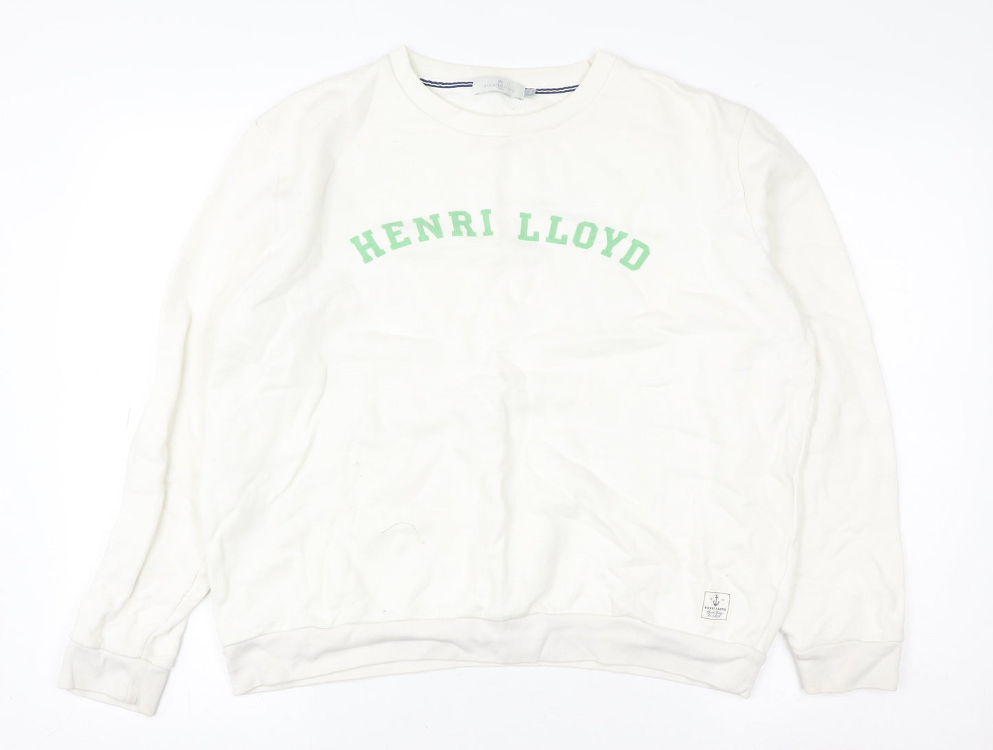Henri Lloyd Women's White Cotton Crew Neck Sweatshirt M