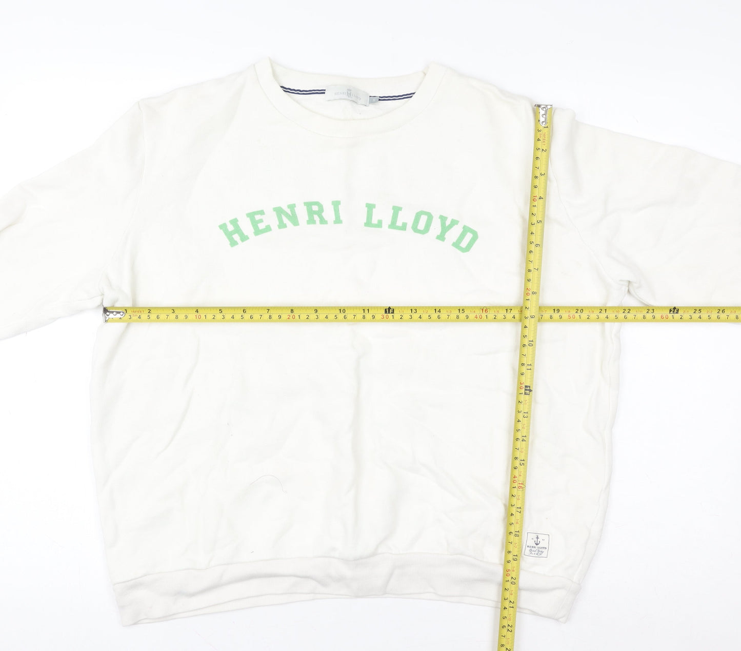 Henri Lloyd Women's White Cotton Crew Neck Sweatshirt M