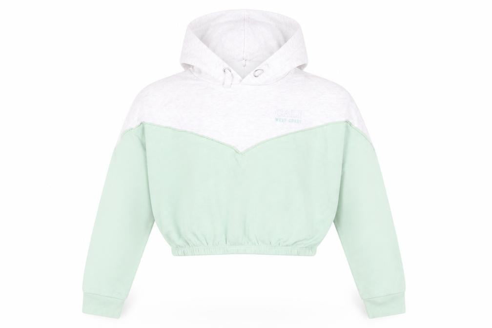 New Look Girls Green Colourblock Hoodie 12-13 Years Pullover Sweatshirt
