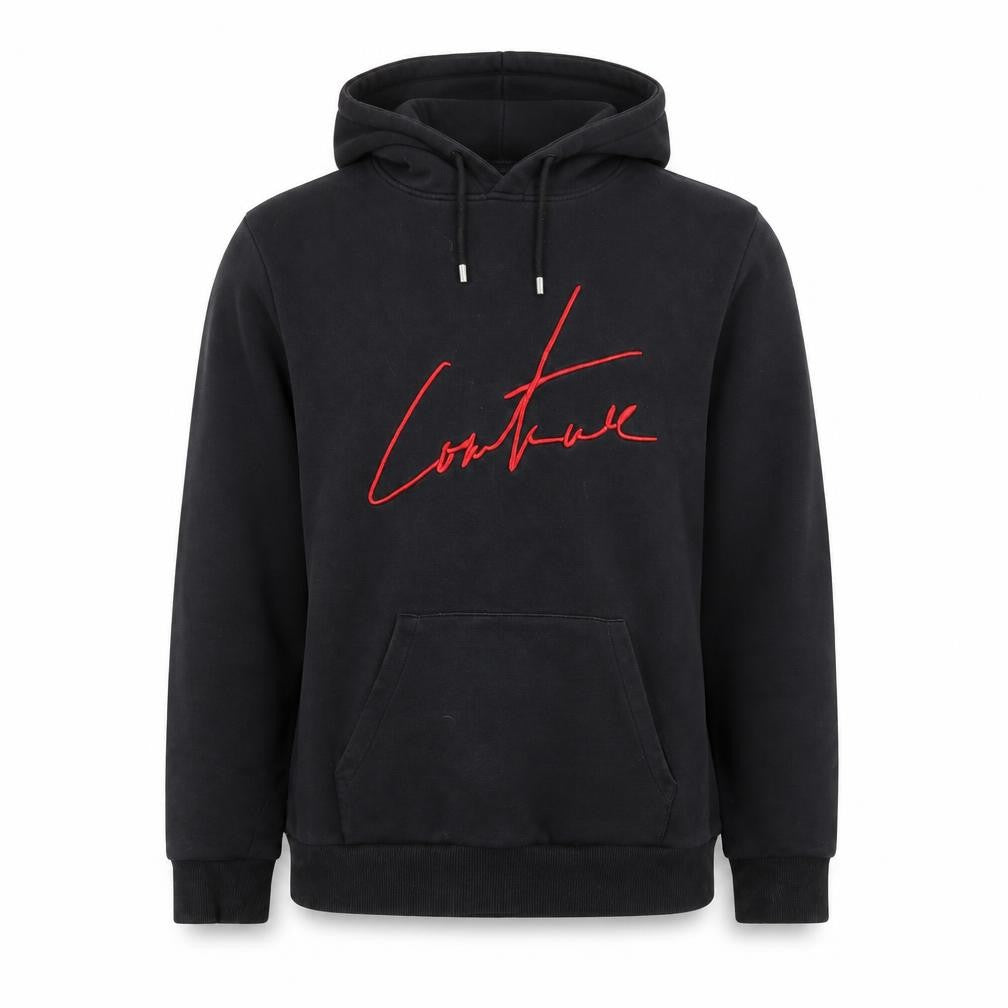 The Couture Club Womens Black Hoodie Medium Pullover Embroidered