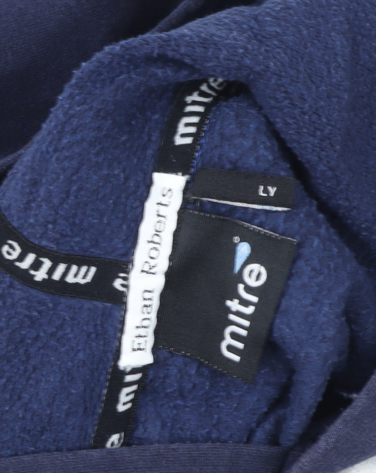 Mitre Boys Blue Pullover Hoodie L Goals Soccer Schools Fleece Sweatshirt