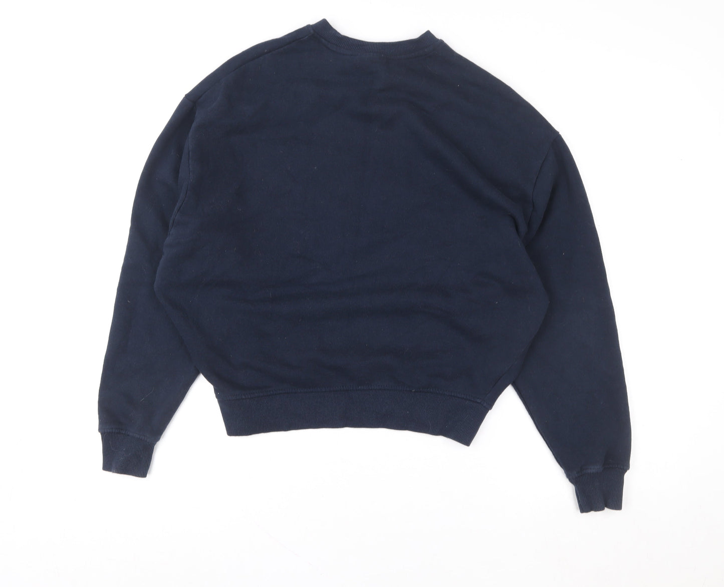 Pull&Bear Women’s Navy Blue Graphic Pullover Sweatshirt Size S