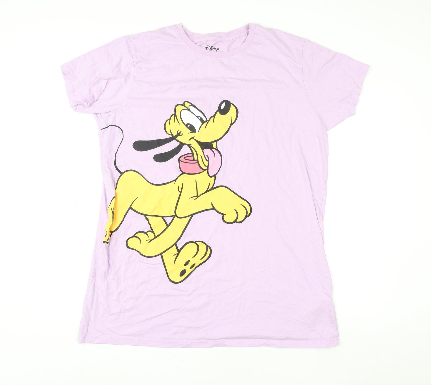 Disney Women Purple Cotton Pluto Nightshirt UK 12-14 T-Shirt Style