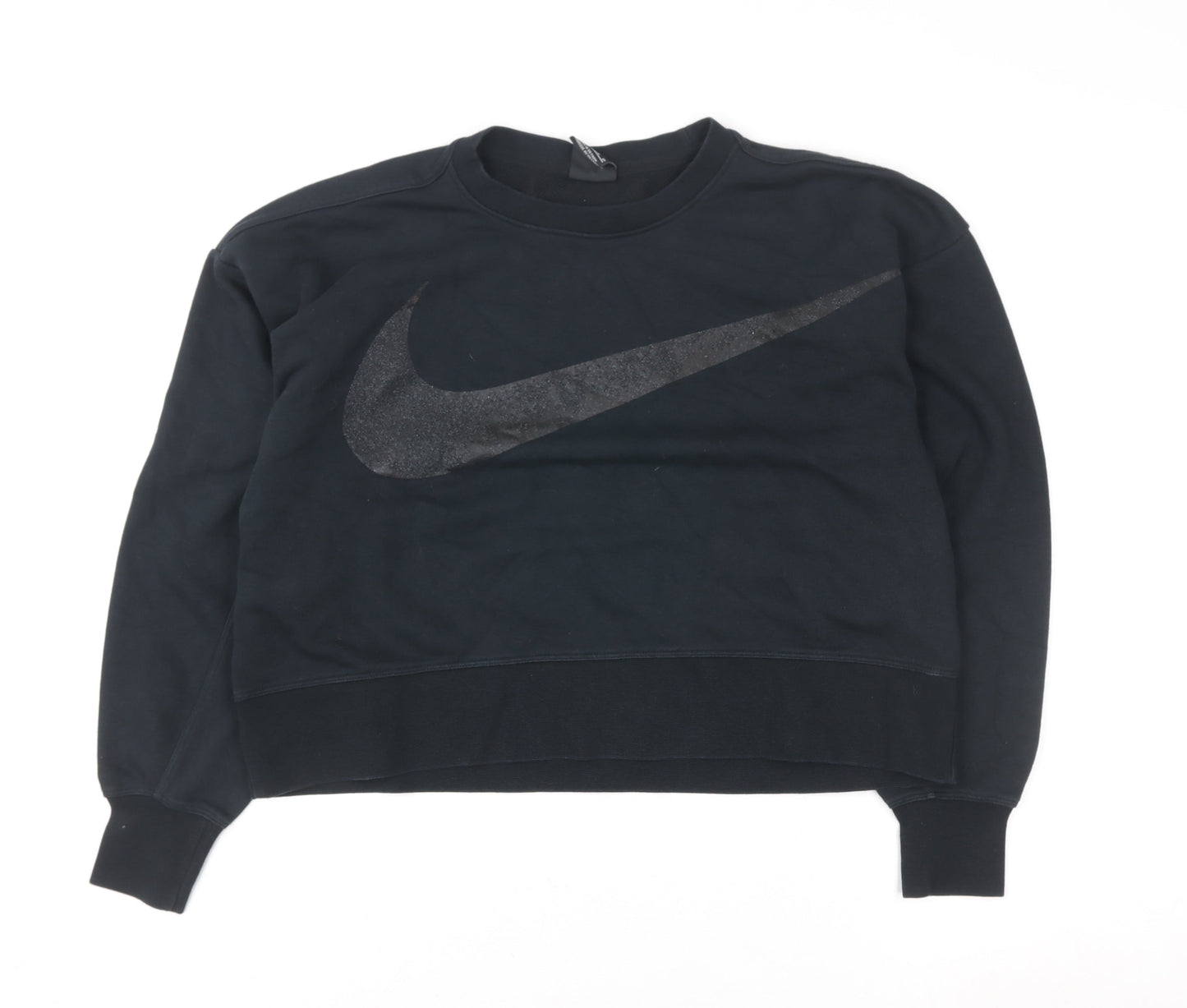 Nike Womens Black Dri-FIT Pullover Sweatshirt XS Cotton Blend