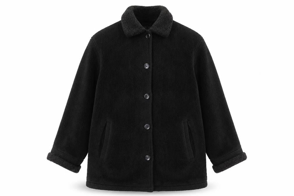 Forecaster Men's Black XS Fleece Overcoat with Button Closure