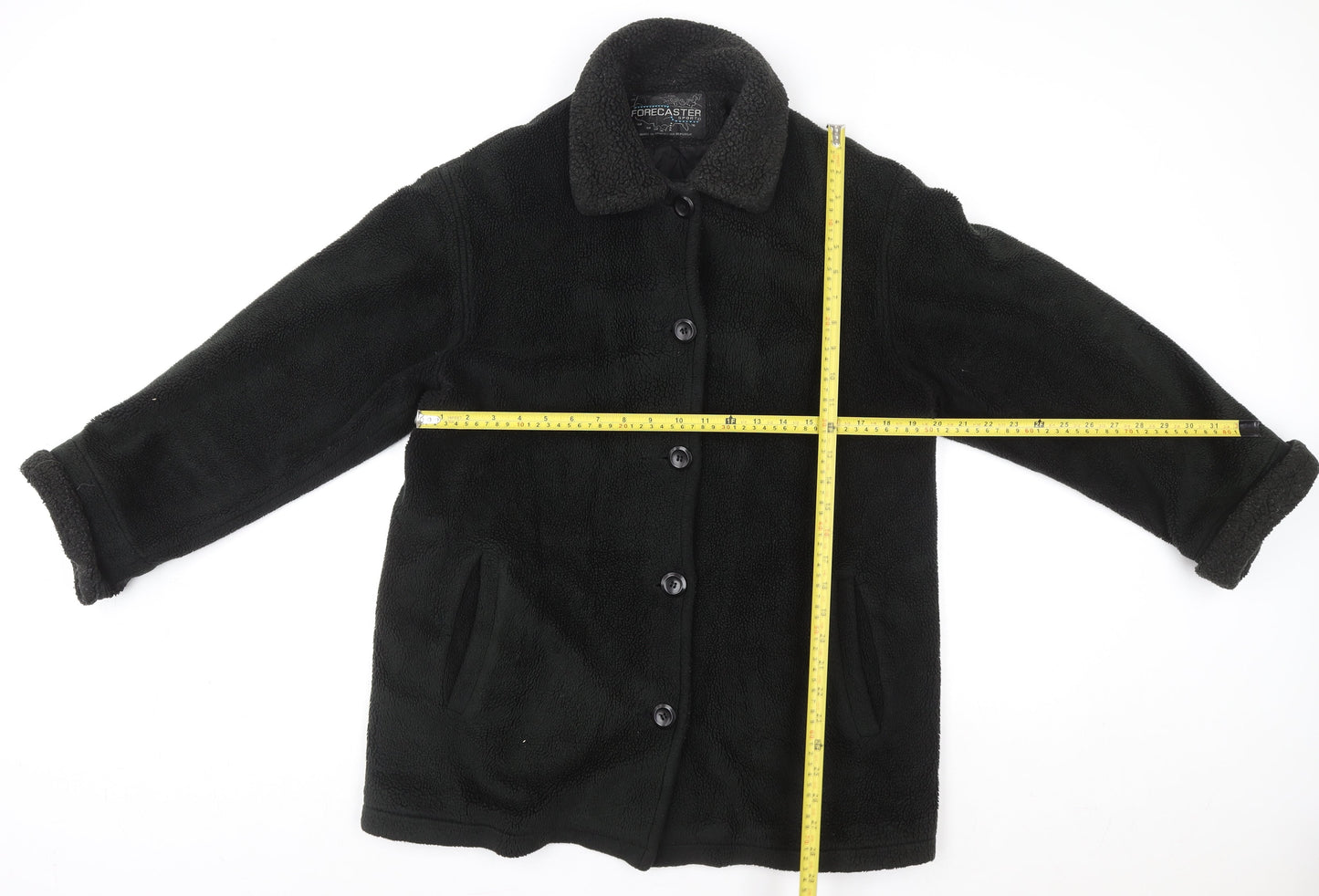 Forecaster Men's Black XS Fleece Overcoat with Button Closure