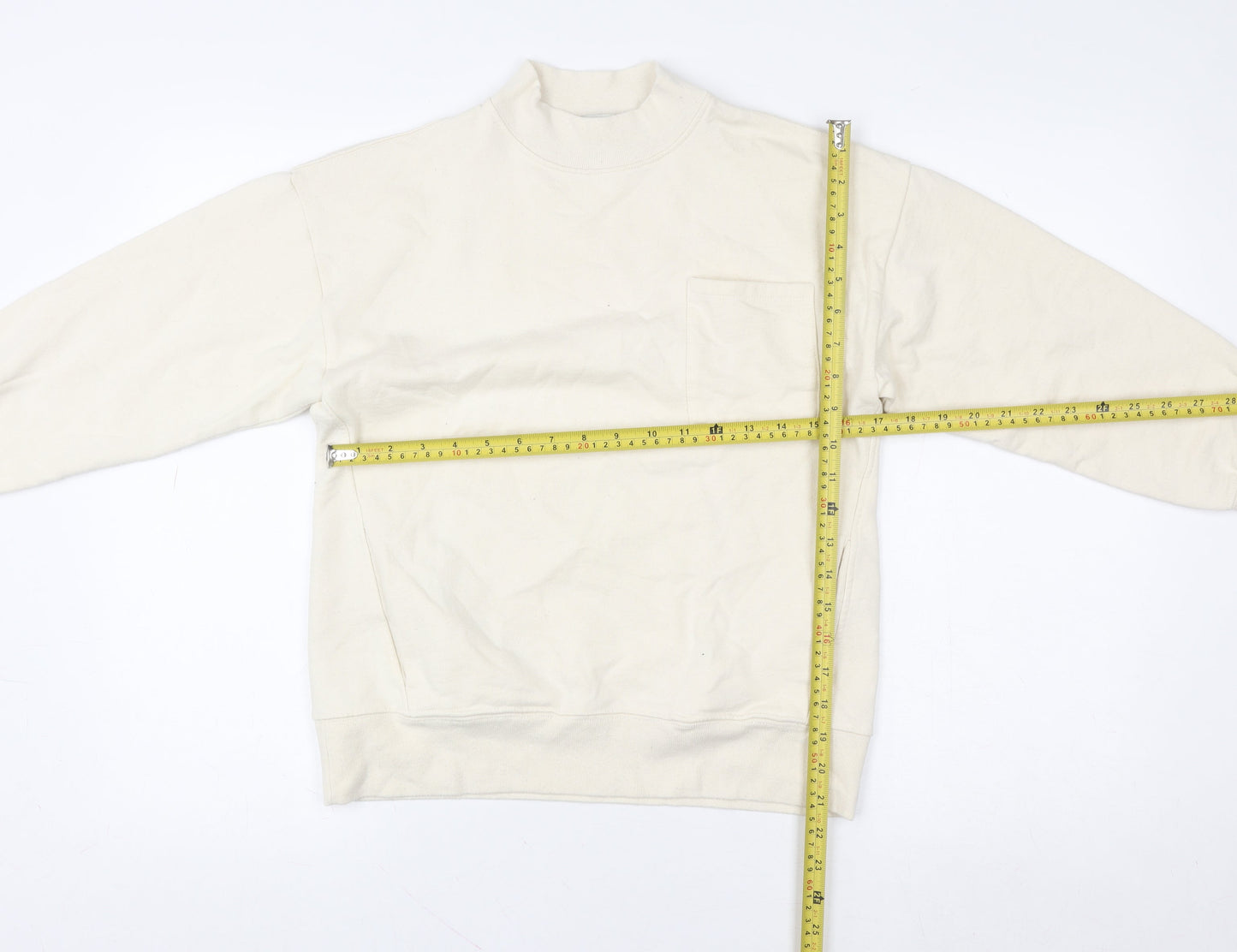 Zara Boys Ivory Cotton Fleece Pullover Sweatshirt Size 9 Years