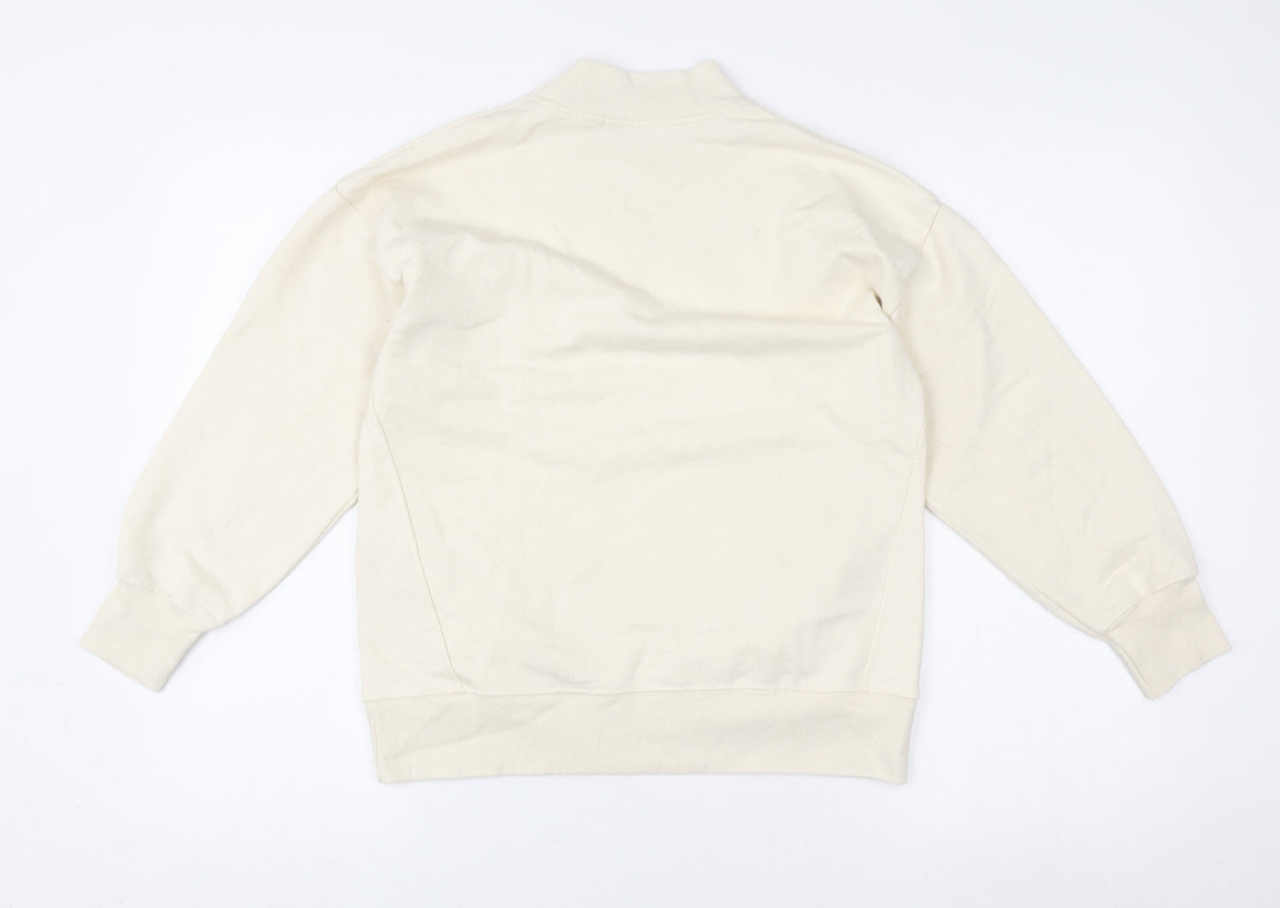 Zara Boys Ivory Cotton Fleece Pullover Sweatshirt Size 9 Years