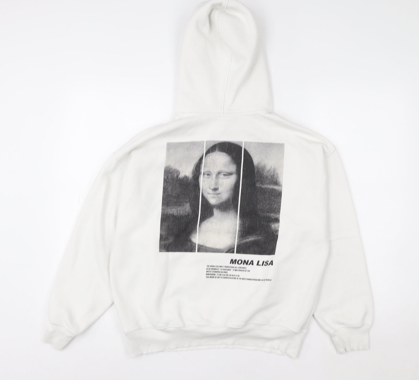 ZARA Girls White Mona Lisa Graphic Pullover Hoodie 13-14 Years