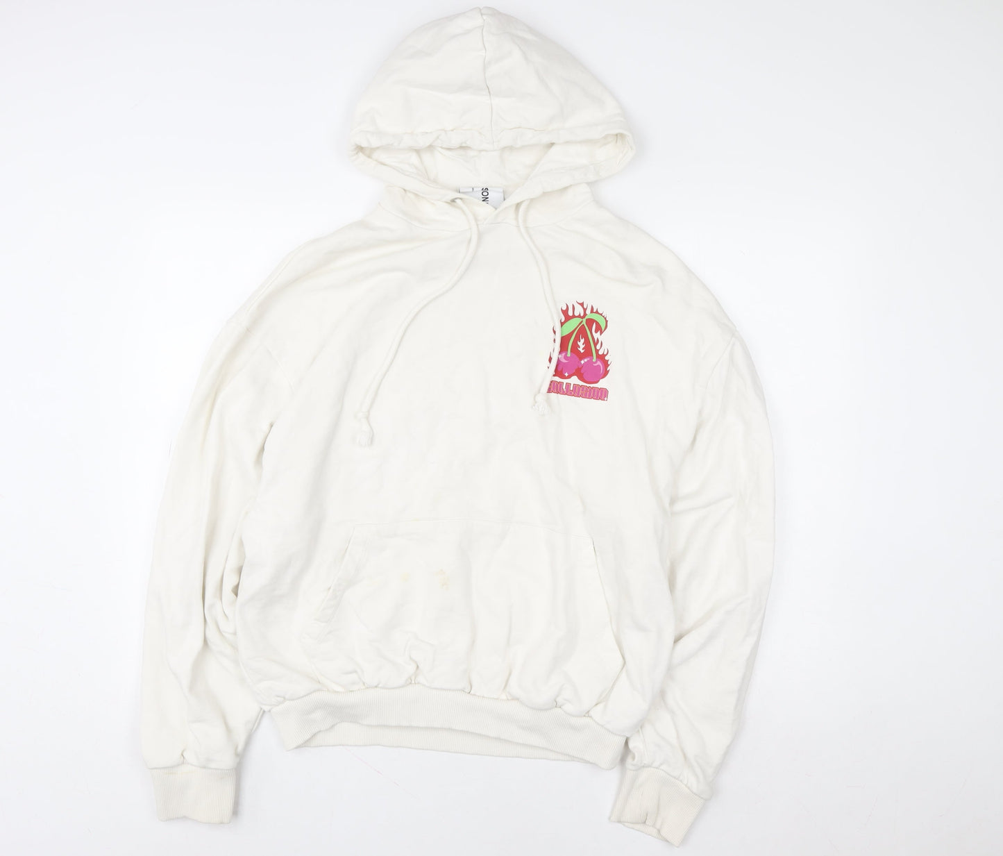 Collusion Women White Small Graphic Print Pullover Hoodie