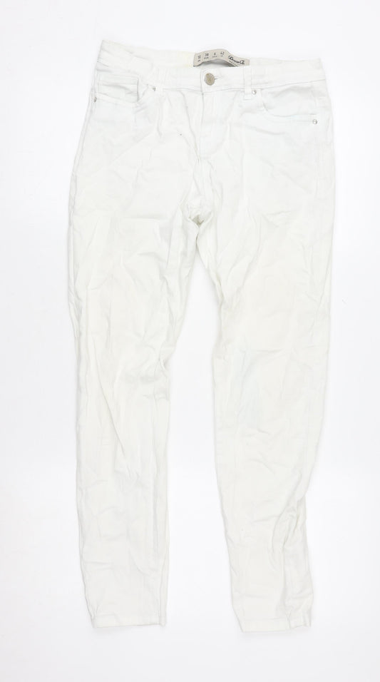 Denim Co. Women's White Mid-Rise Straight Fit Jeans Size 10