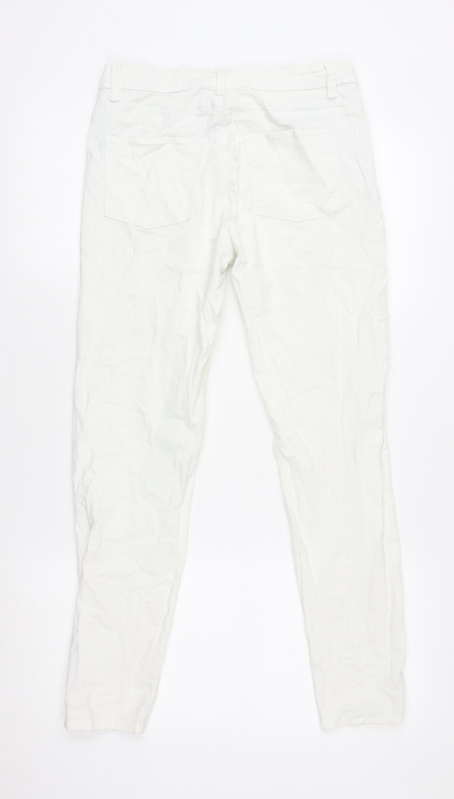 Denim Co. Women's White Mid-Rise Straight Fit Jeans Size 10