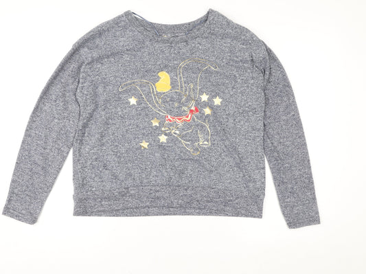 Disney Dumbo Grey Long Sleeve Women's Pyjama Top Size 12