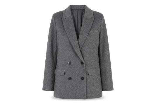 Primark Womens Grey Wool Blend Blazer Coat Size 8 Business Casual