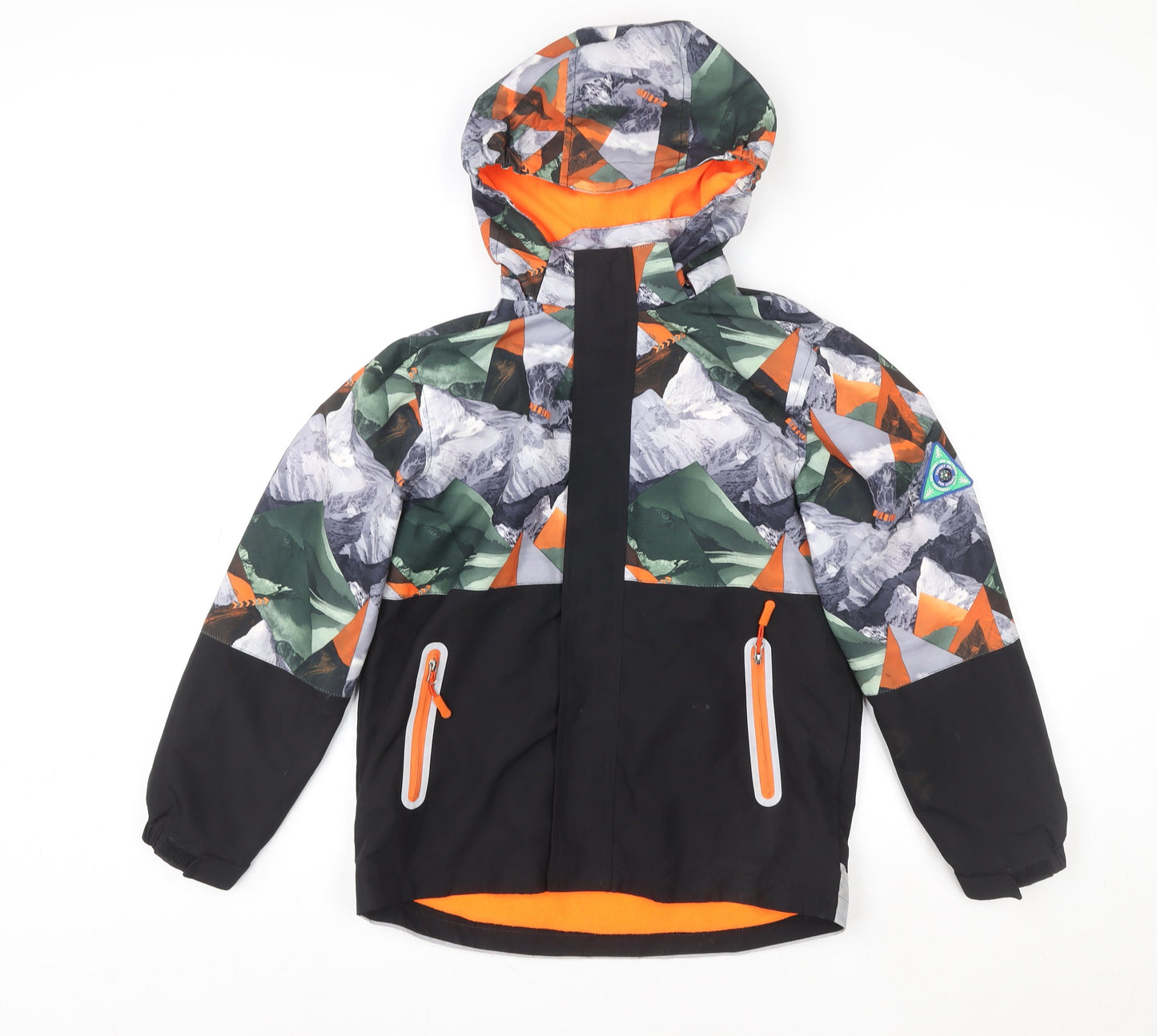 Rocco Boys Multicoloured 11-12 Years Hooded Waterproof Puffer Jacket