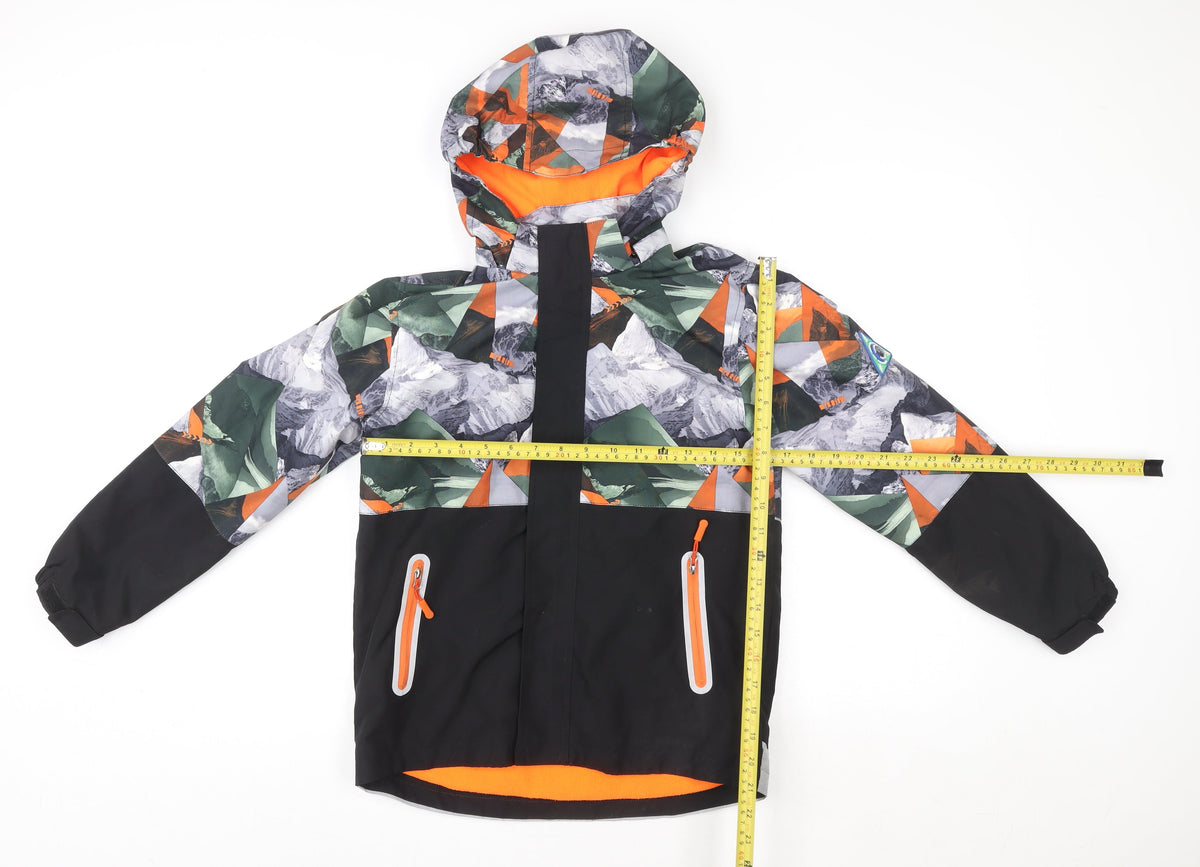 Rocco Boys Multicoloured 11-12 Years Hooded Waterproof Puffer Jacket