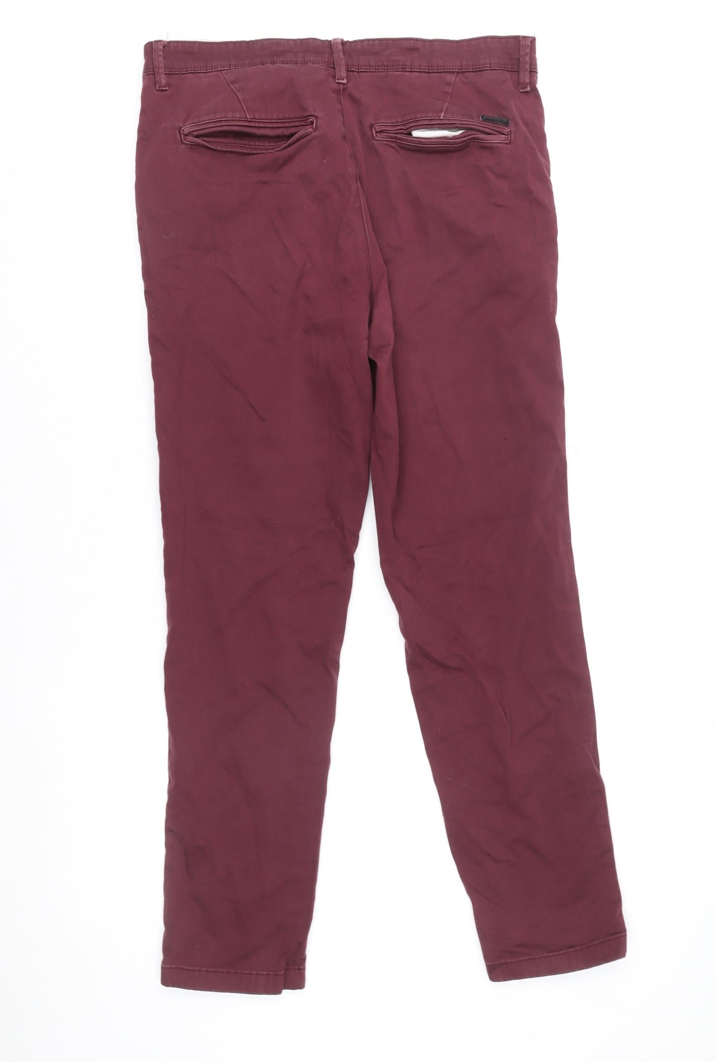 Jack & Jones Men's Red Slim Fit Chino Trousers 32x30 Cotton Blend