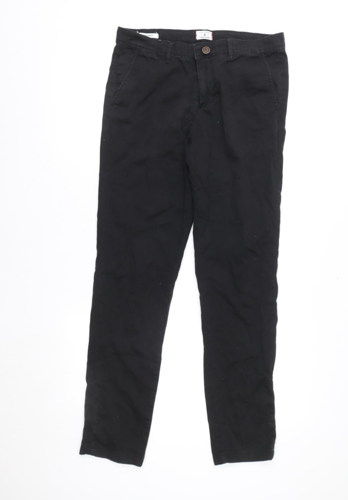 Jack & Jones Men's Black 32in Straight Fit Stretch Jeans