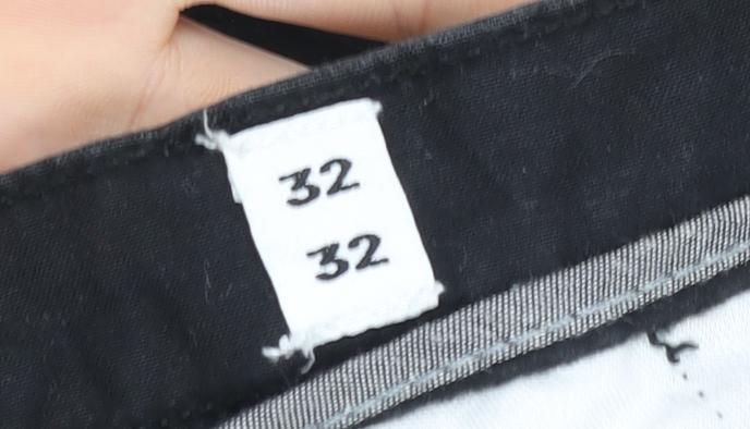 Jack & Jones Men's Black 32in Straight Fit Stretch Jeans