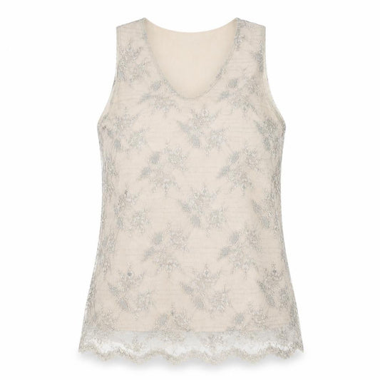 Devernois Women's Beige Lace Camisole Tank Top Size 10
