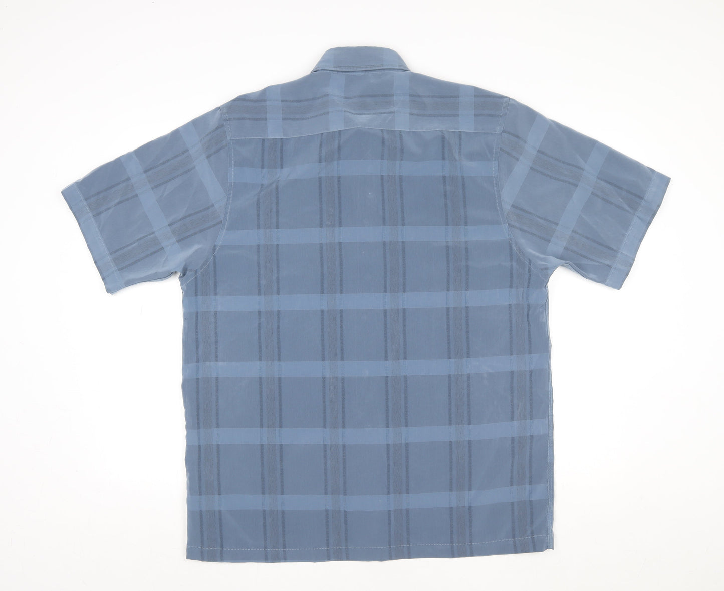 Ben Smith Men's Blue Check Short Sleeve Formal Dress Shirt XL