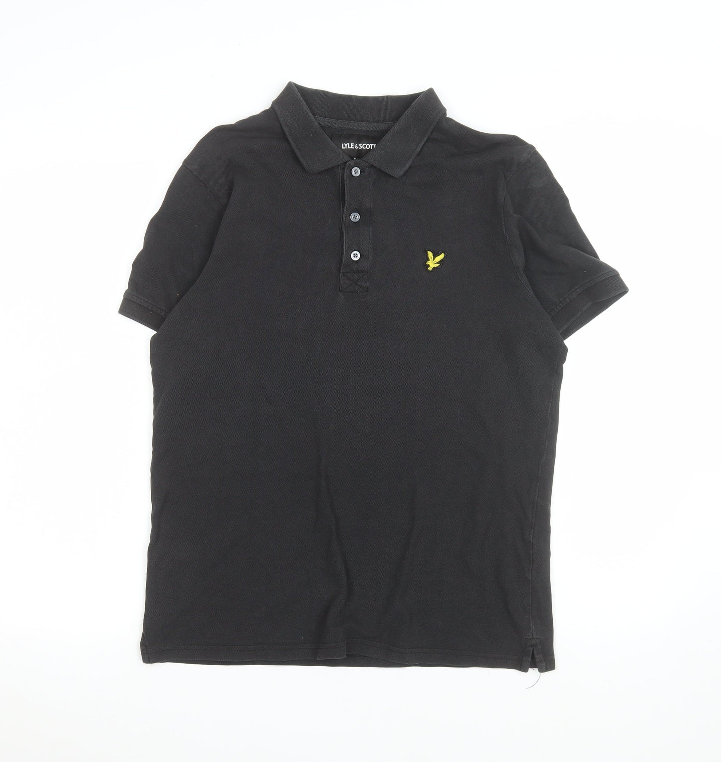 Lyle & Scott Men's Black Cotton Polo Shirt M Casual Style