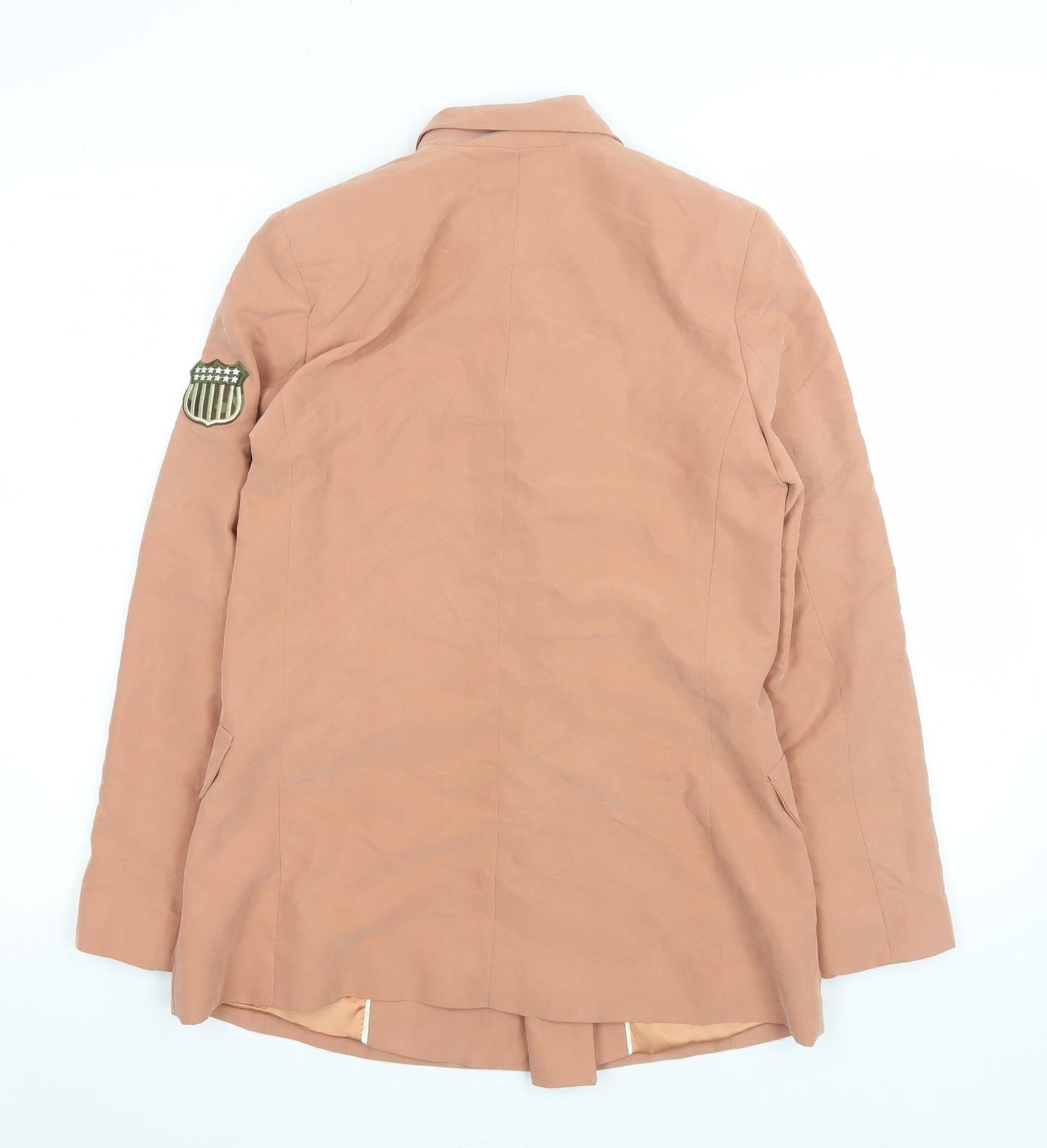 Mango Women’s Brown Double-Breasted Blazer Jacket Size 6 Tailored Fit