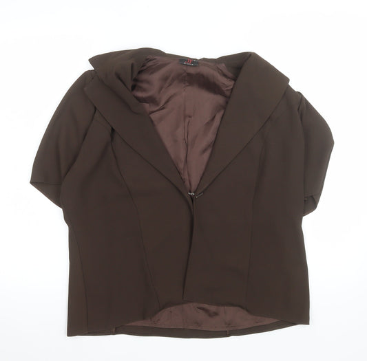 JF by Javid Women's Brown Polyester Short Sleeve Blouse UK 16