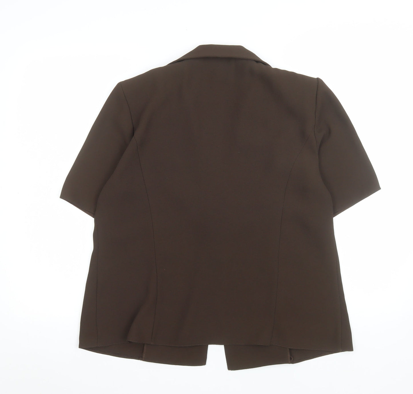JF by Javid Women's Brown Polyester Short Sleeve Blouse UK 16
