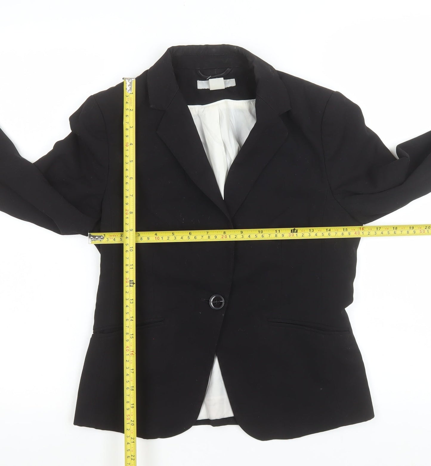 H&M Women’s Black Tailored Blazer Size 8 Regular Fit One Button