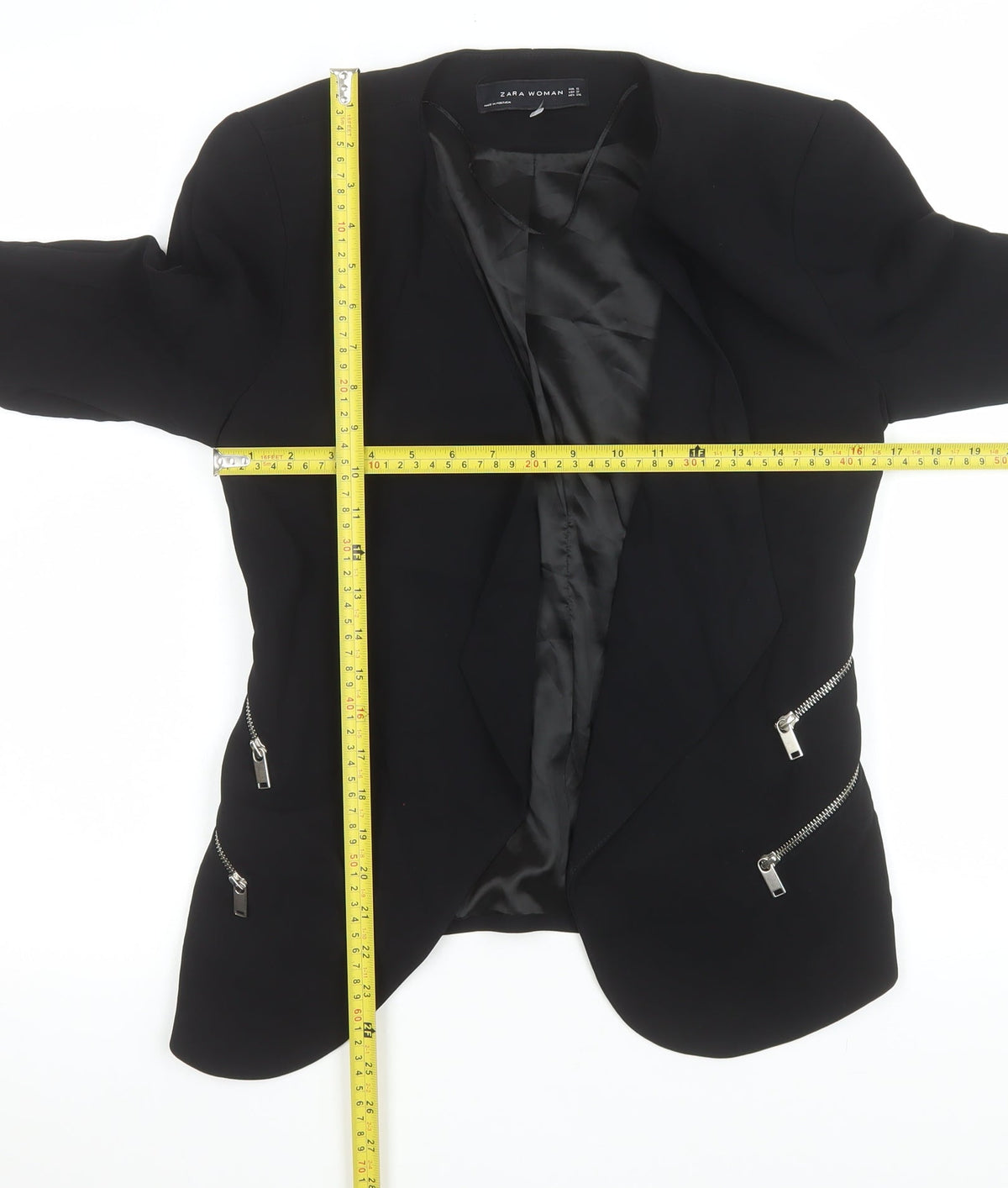 Zara Woman Black Slim Fit Tailored Blazer Jacket UK 8