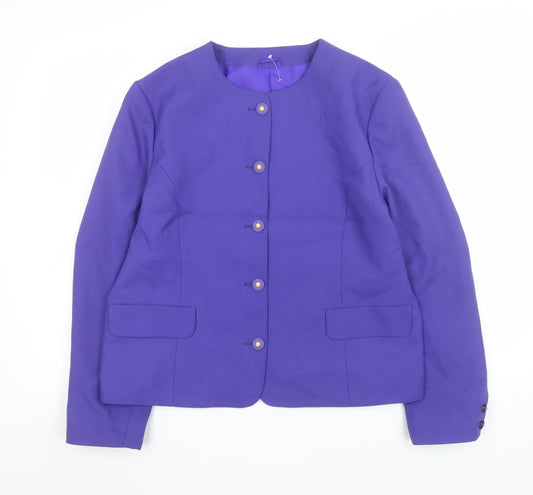 Debenhams Classics Purple Women's Size 14 Blazer Jacket Lined